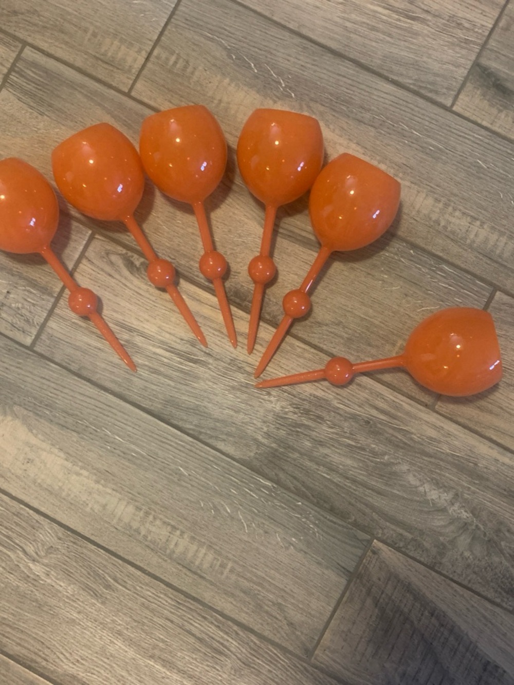 Set of 6 Orange wine glasses